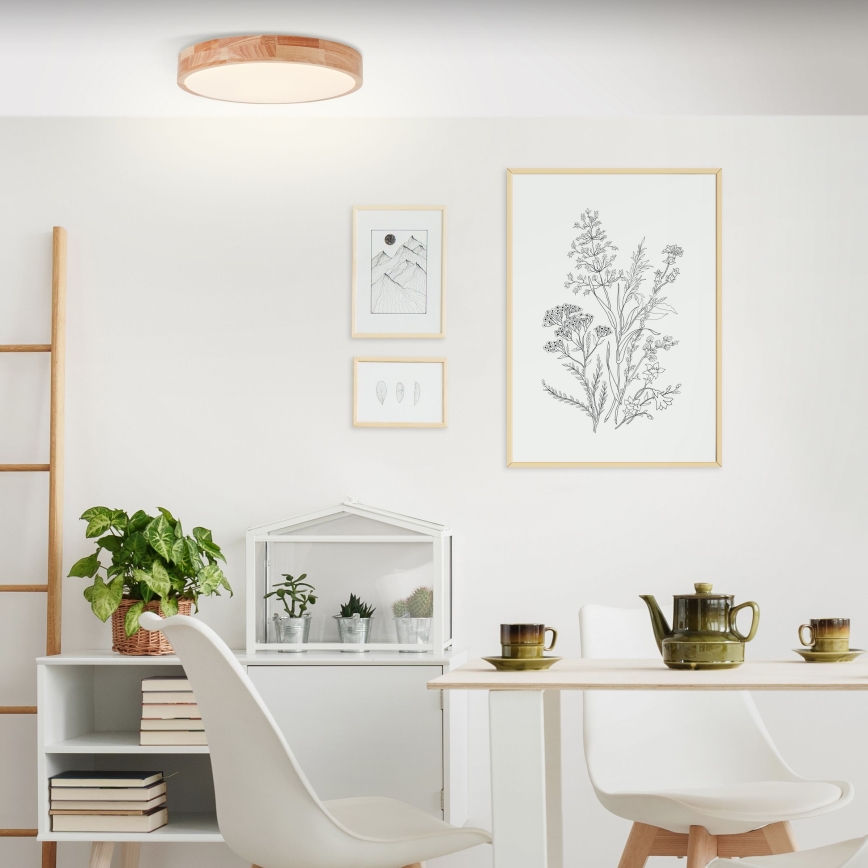 Brilliant - Plafonnier LED SLIMLINE LED/22W/230V Ø 39 cm figuier caoutchouc