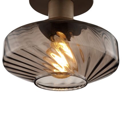 Brilliant - Plafonnier LYN 1xE27/20W/230V Ø 28 cm brun/brun fumé