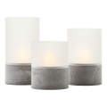 Brilliant - SET 3x LED Kerzen BOUGIE LED/2xAA IP44 grau/weiß