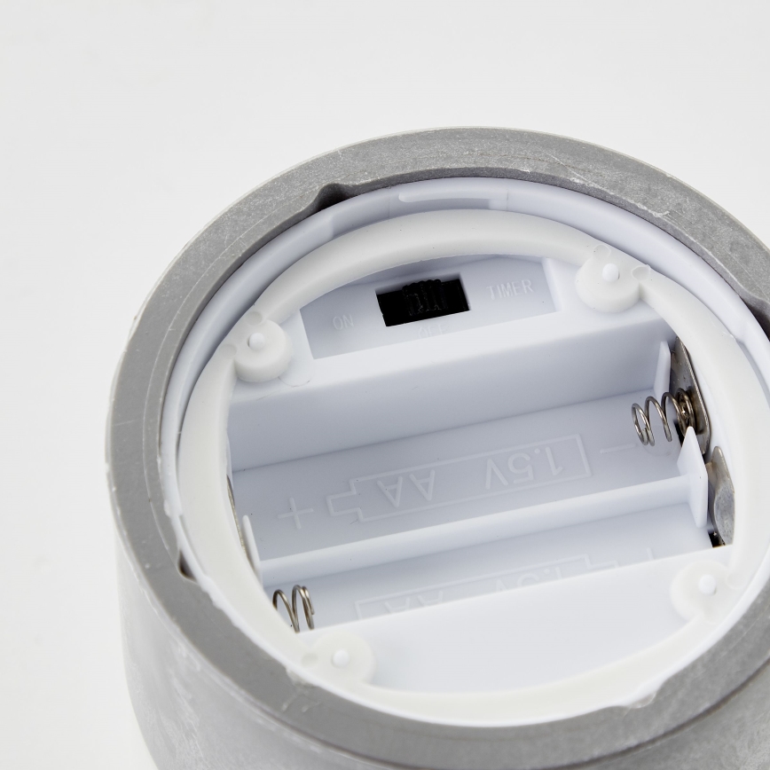 Brilliant - SET di 3 candele LED BOUGIE LED/2xAA IP44 grigio/fumo