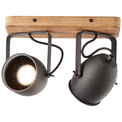 Brilliant - Spot directionnel CROWTON 2xGU10/6W/230V, finition pin