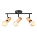 Brilliant - Spot KERRY 3xE27/40W/230V noir/bambou