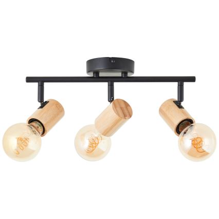Brilliant - Spot KERRY 3xE27/40W/230V noir/bambou