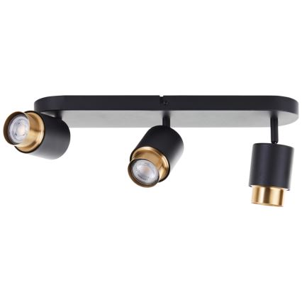 Brilliant - Spot LED COVELO 3xGU10/5W/230V noir/doré