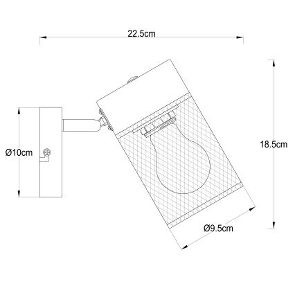 Brilliant - Spot mural KAMOLO 1xE27/40W/230V noir