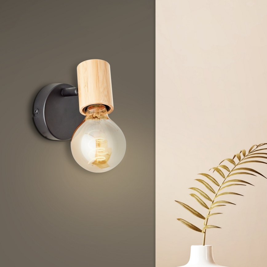 Brilliant - Spot mural KERRY 1xE27/40W/230V bambou