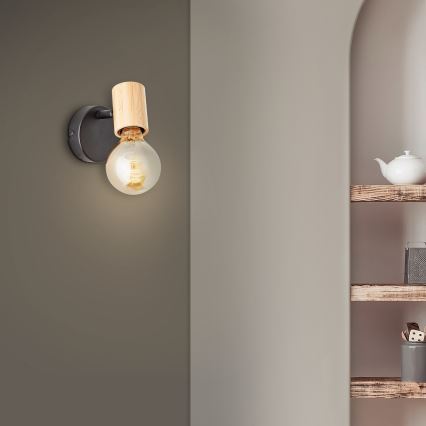 Brilliant - Spot mural KERRY 1xE27/40W/230V bambou