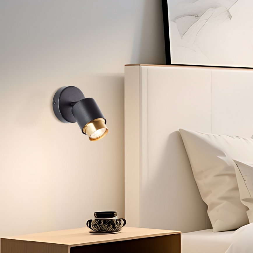 Brilliant - Spot mural LED COVELO 1xGU10/5W/230V noir/doré