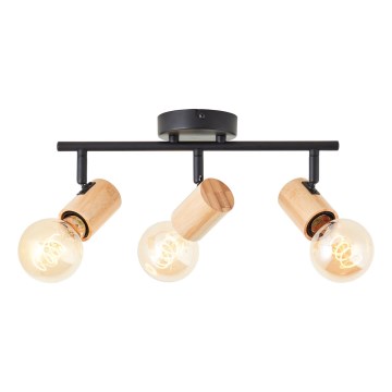 Brilliant - Spotleuchte KERRY 3xE27/40W/230V schwarz/Bambus