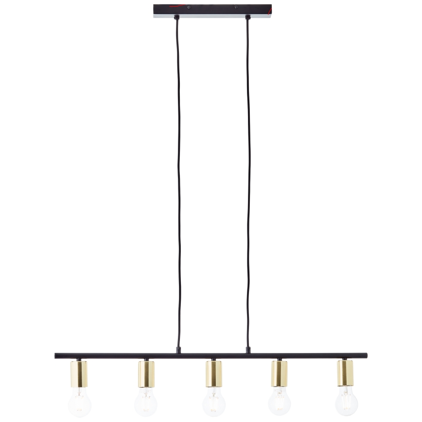 Brilliant - Suspension à câble KERRY 5xE27/40W/230V noir/laiton