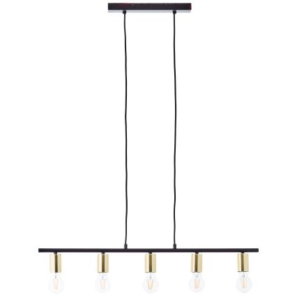 Brilliant - Suspension à câble KERRY 5xE27/40W/230V noir/laiton