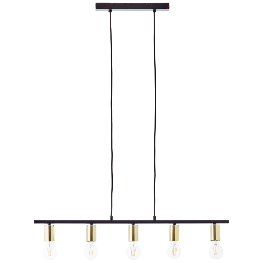 Brilliant - Suspension à câble KERRY 5xE27/40W/230V noir/laiton