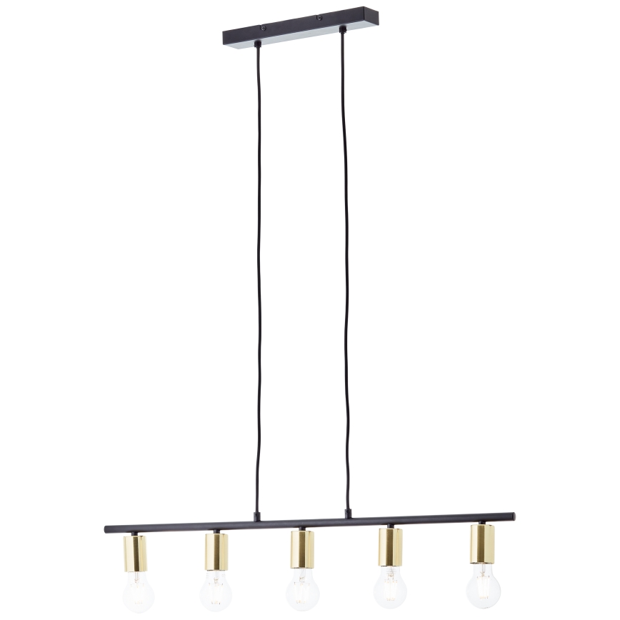 Brilliant - Suspension à câble KERRY 5xE27/40W/230V noir/laiton