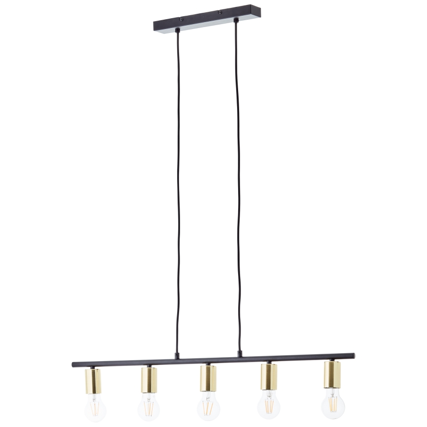 Brilliant - Suspension à câble KERRY 5xE27/40W/230V noir/laiton