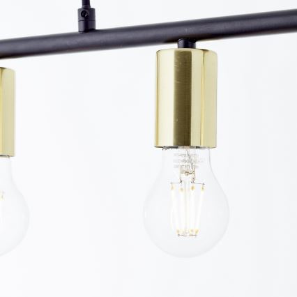 Brilliant - Suspension à câble KERRY 5xE27/40W/230V noir/laiton