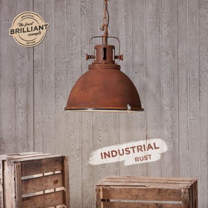 Brilliant - Suspension à chaîne JESPER GLAS 1xE27/60W/230V cuivrée