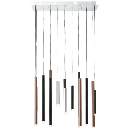 Brilliant - Lustre LED dimmable sur câble CEMBALO LED/60W/230V chrome mat/noir/marron