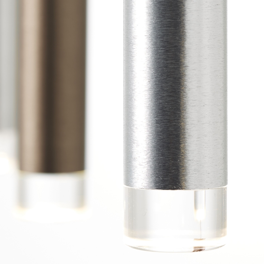 Brilliant - Lustre LED dimmable sur câble CEMBALO LED/60W/230V chrome mat/noir/marron