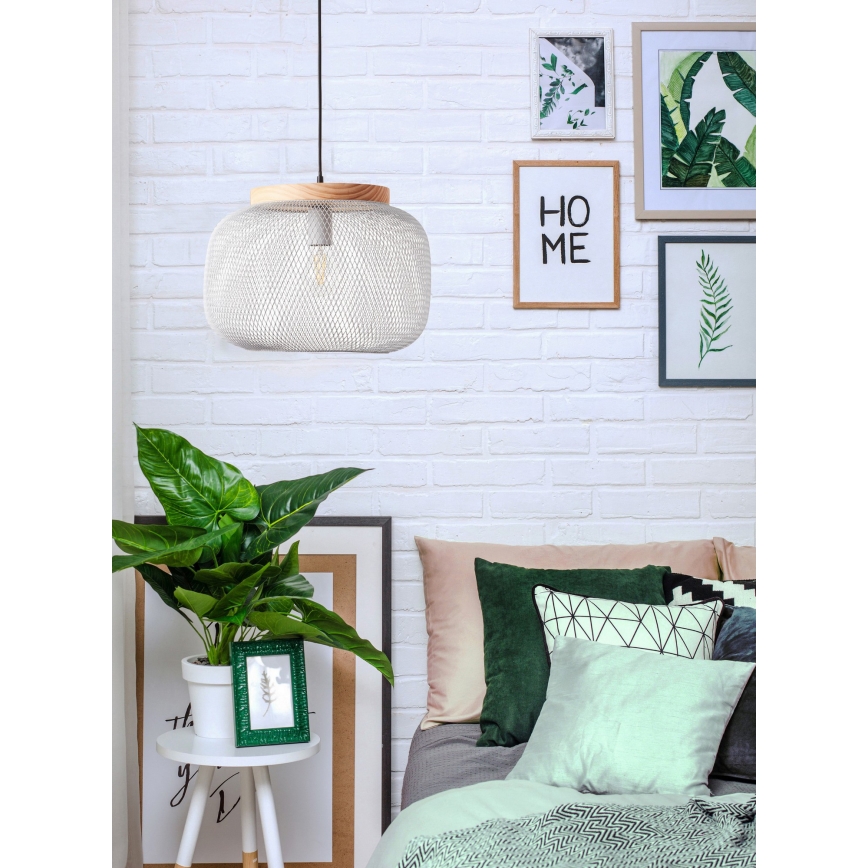 Brilliant - Suspension sur câble GIADA 1xE27/40W/230V Ø 39 cm gris