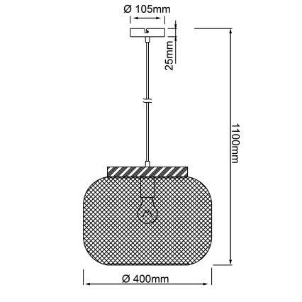 Brilliant - Suspension sur câble GIADA 1xE27/40W/230V Ø 39 cm gris