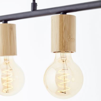 Brilliant - Suspension sur câble KERRY 5xE27/40W/230V noire/bambou