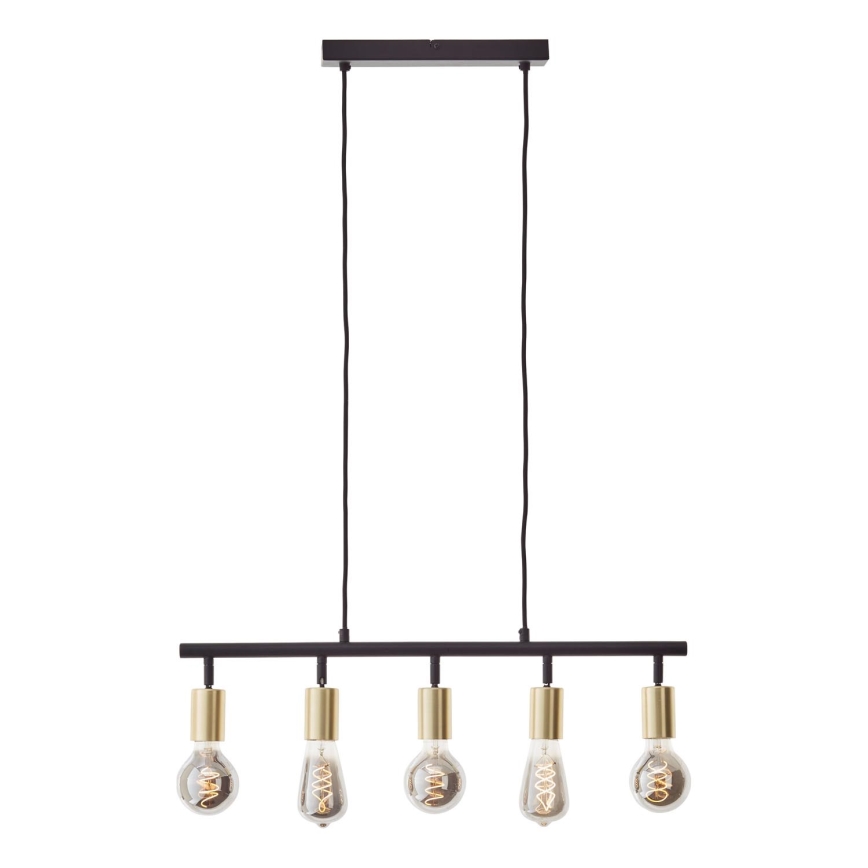 Brilliant - Suspension sur câble TIFFANY 5xE27/28W/230V noir/laiton
