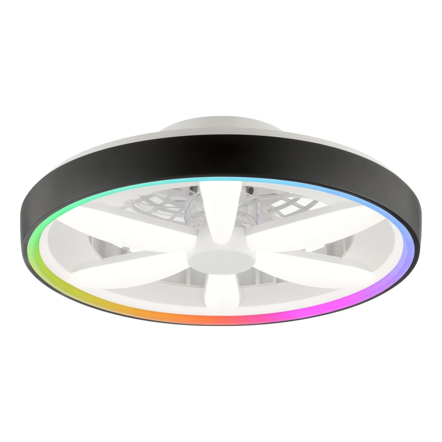 Brilliant - Ventilateur de plafond avec luminaire RGBW à intensité variable GAIANO LED/48W/230V 2700-6500K noir + Télécommande