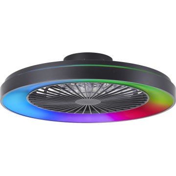 Brilliant - Ventilateur de plafond RGBW à intensité variable MAZZARO LED/24W/230V 3000-6500K d. 58 cm noir + Télécommande