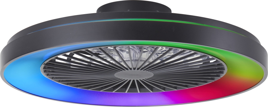 Brilliant - Ventilateur de plafond RGBW à intensité variable MAZZARO LED/24W/230V 3000-6500K d. 58 cm noir + Télécommande