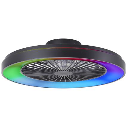 Brilliant - Ventilateur de plafond RGBW à intensité variable MAZZARO LED/24W/230V 3000-6500K d. 58 cm noir + Télécommande