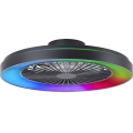 Brilliant - Ventilatore da soffitto dimmerabile LED RGBW MAZZARO LED/24W/230V 3000-6500K diam. 58 cm nero + telecomando
