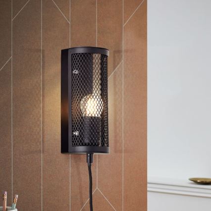 Brilliant - Wandleuchte MAZE 1xE27/40W/230V schwarz