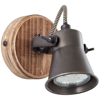 Brilliant - Wandspot SEED 1xGU10/5W/230V schwarz/braun
