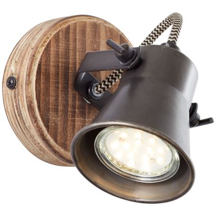 Brilliant - Wandspot SEED 1xGU10/5W/230V schwarz/braun