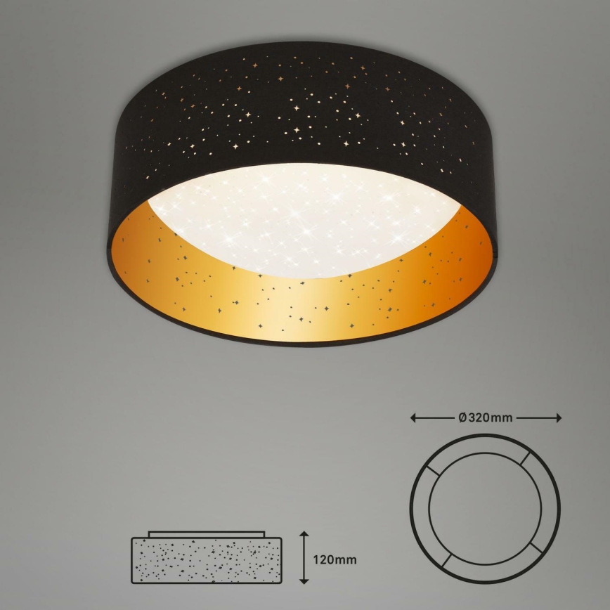 Brilo 3482-015 - Plafonnier MAILA STARRY LED/12W/230V noir/doré