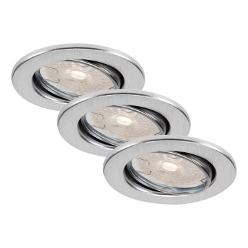 Brilo - 3er-Set dimmbarer LED-Einbauleuchten für das Badezimmer DIMM LED/5,5W/230V IP23 matt-chrom