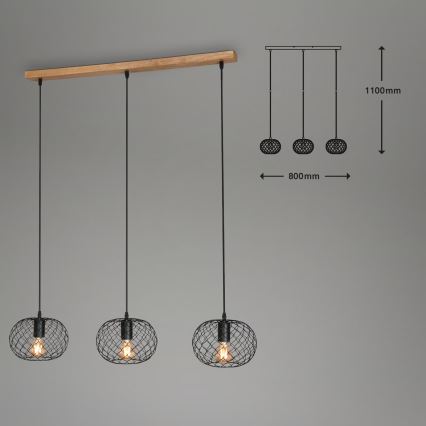 Brilo 4037-035 - Suspension sur câble WINKI 3xE27/40W/230V