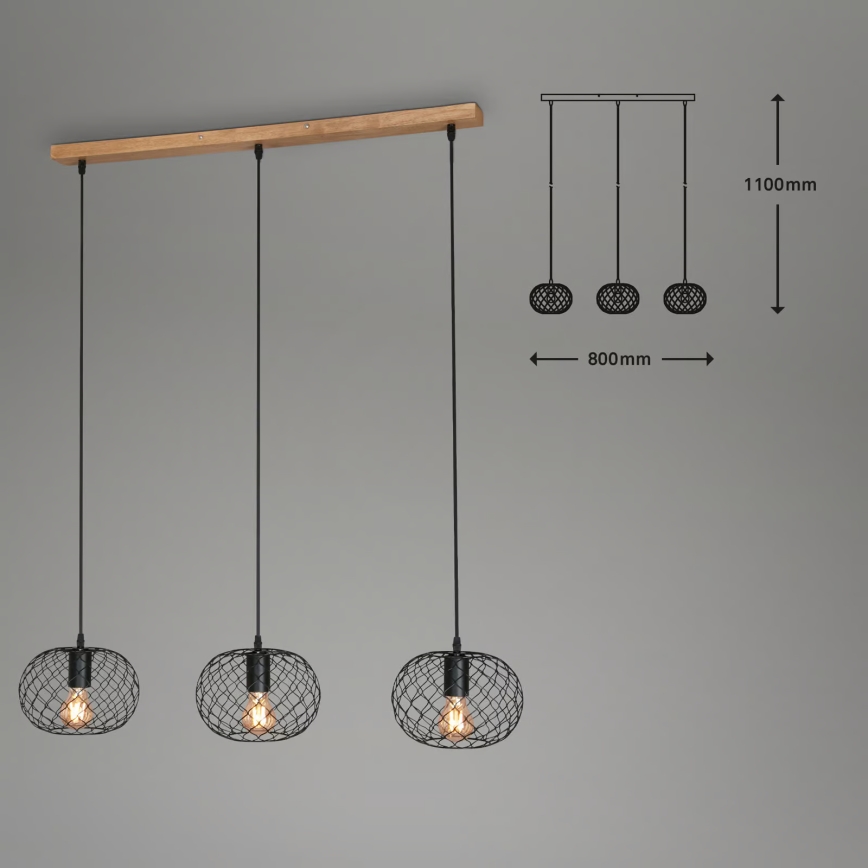 Brilo 4037-035 - Suspension sur câble WINKI 3xE27/40W/230V