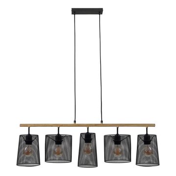 Brilo 4078-054 - Lampadario sospeso con cavo WOOD & STYLE 5xE27/60W/230V