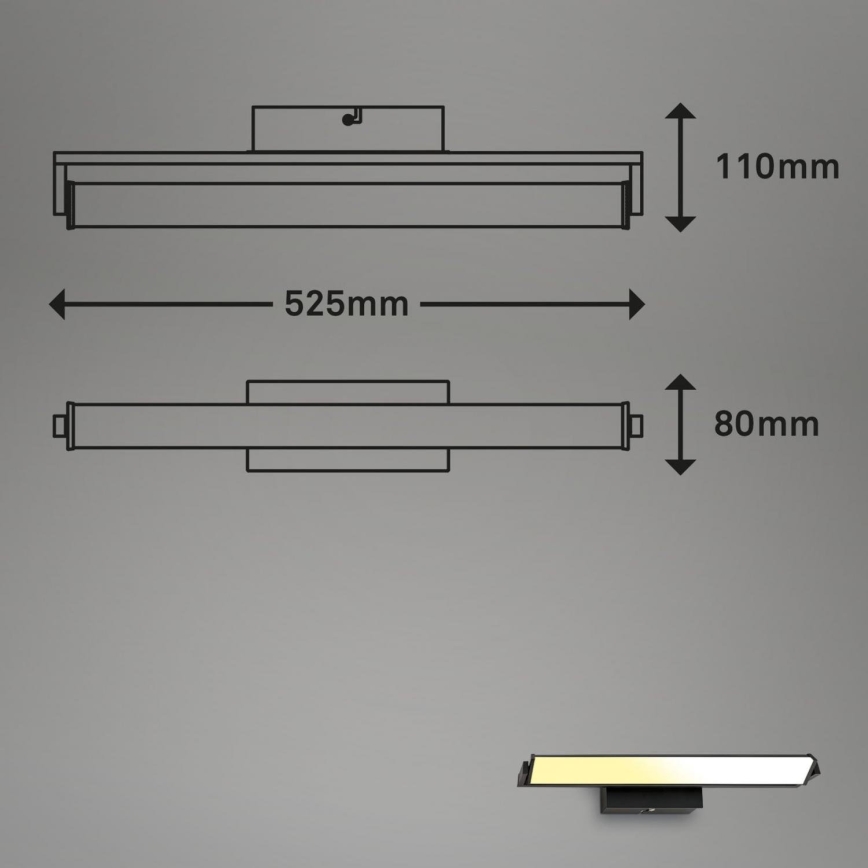 Brilo - Applique a LED dimmerabile LED/18W/230V 2700-4000K nero