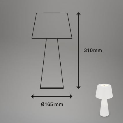 Brilo - Dimm- und aufladbare LED-Outdoor-Tischleuchte LED/3,5W/5V IP44 weiß