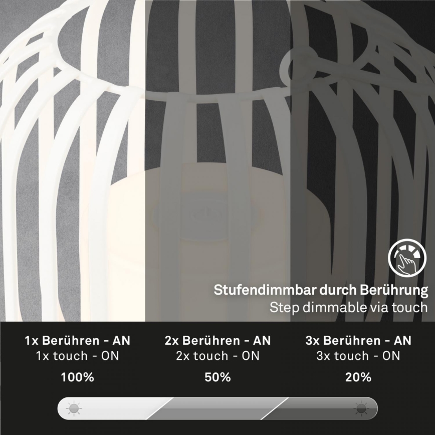 Brilo - Dimm- und aufladbare LED-Outdoor-Tischleuchte LED/2W/5V IP44 weiß