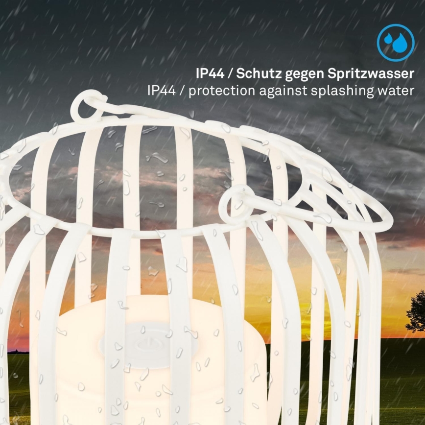 Brilo - Dimm- und aufladbare LED-Outdoor-Tischleuchte LED/2W/5V IP44 weiß