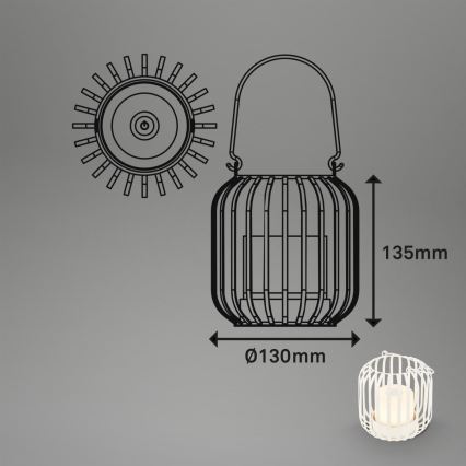 Brilo - Dimm- und aufladbare LED-Outdoor-Tischleuchte LED/2W/5V IP44 weiß