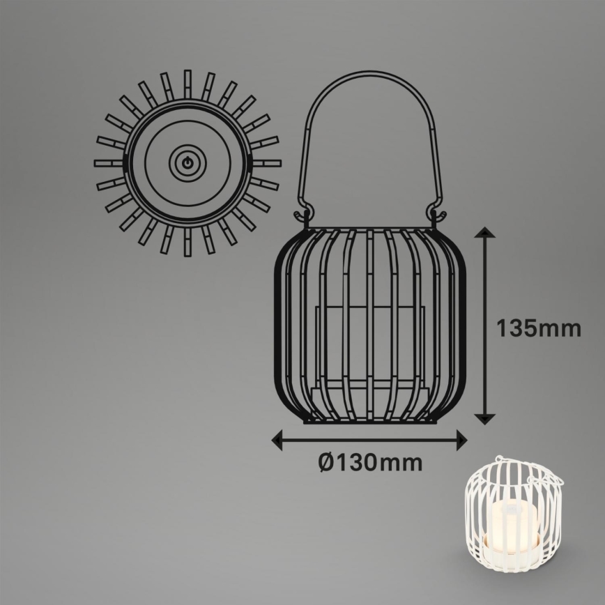 Brilo - Dimm- und aufladbare LED-Outdoor-Tischleuchte LED/2W/5V IP44 weiß