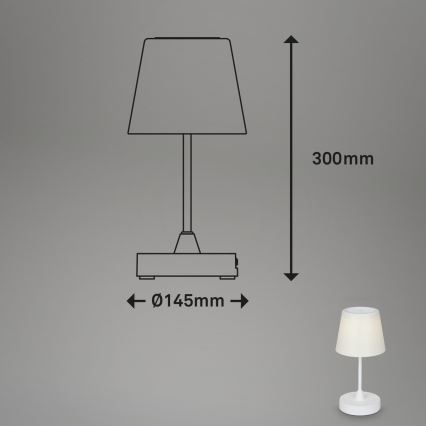 Brilo - Dimm- und aufladbare LED-Outdoor-Tischleuchte LED/3W/5V IP44 weiß