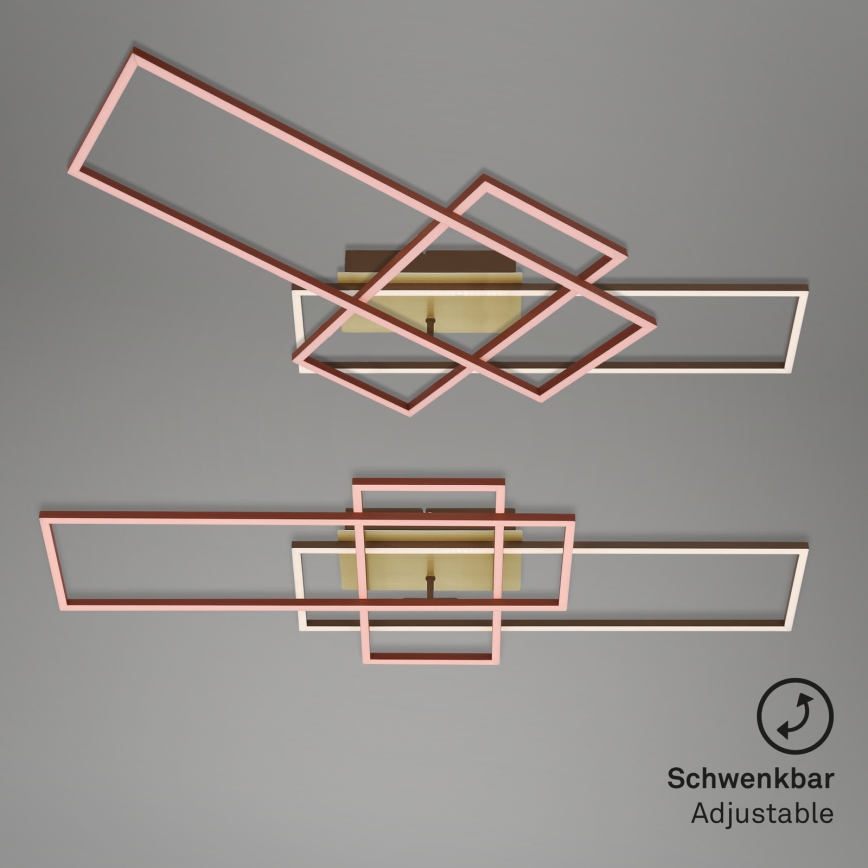 Brilo - Dimmbare LED-Aufbauleuchte FRAME LED/51W/230V 2700-5000K braun/golden + Fernbedienung