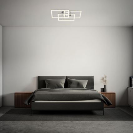 Brilo - Dimmbare LED-Deckenleuchte FRAME LED/57W/230V 3000K matt Chrom