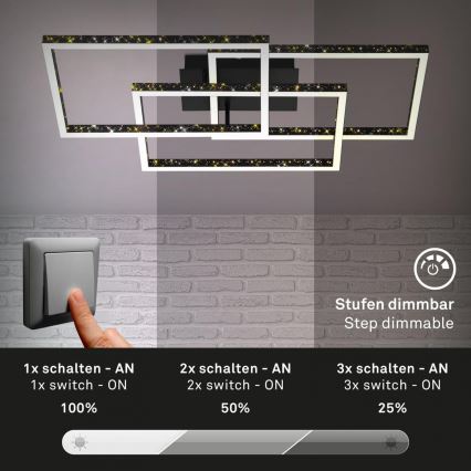 Brilo - Dimmbare LED-Deckenleuchte FRAME LED/57W/230V 3000K schwarz