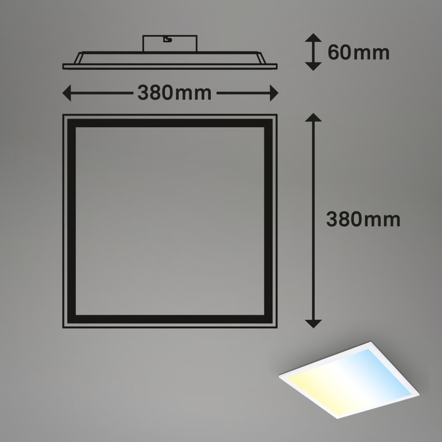 Brilo - LED-dimmbare Deckenleuchte LED/21W/230V 3000-6500K 38x38 cm weiß + Fernbedienung